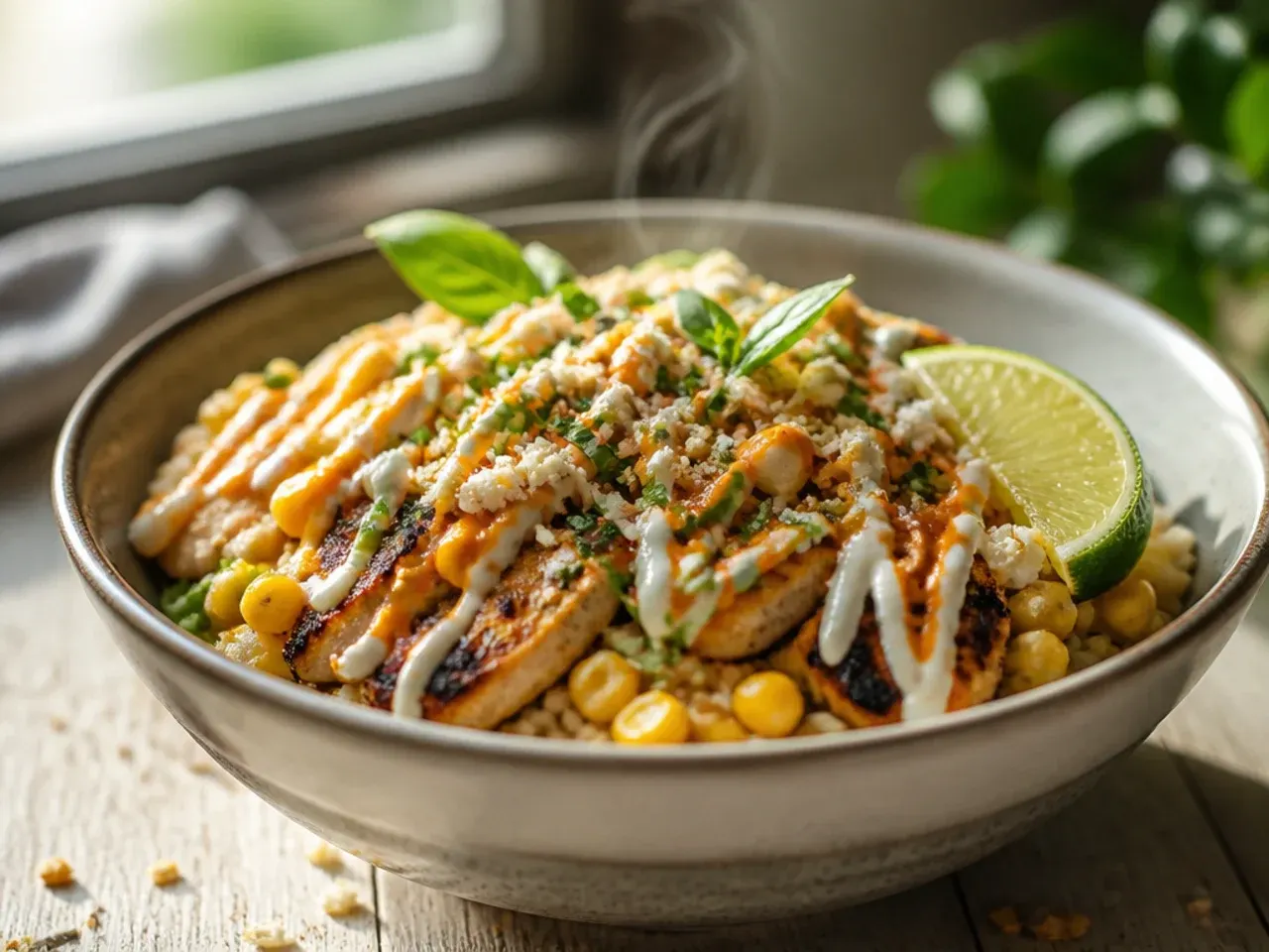 Chicken pieces coated in a dark smoky chipotle marinade in a mixing bowl
