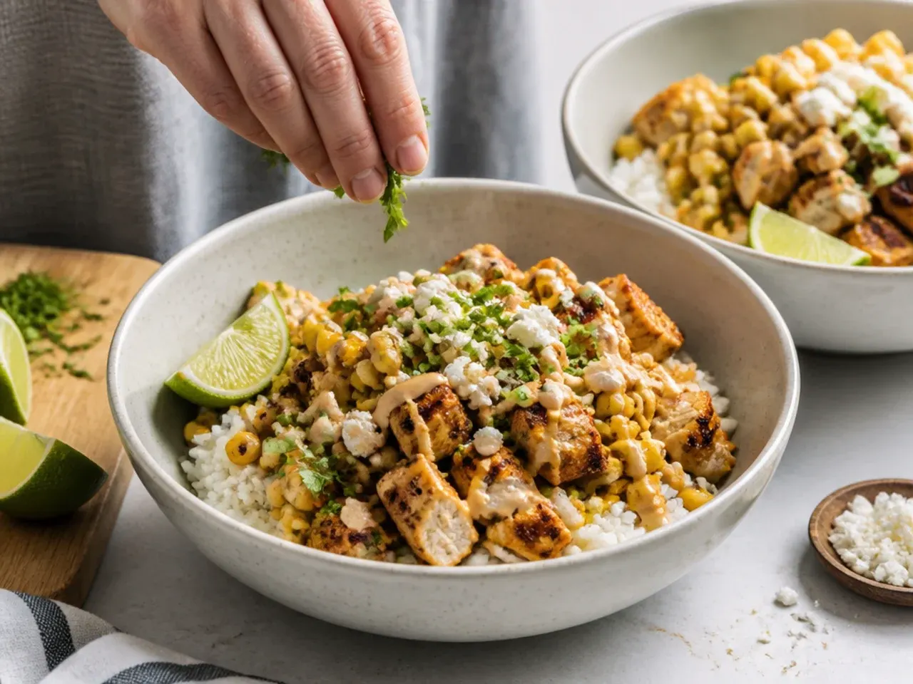 street corn chicken rice bowl recipe recipe step 7