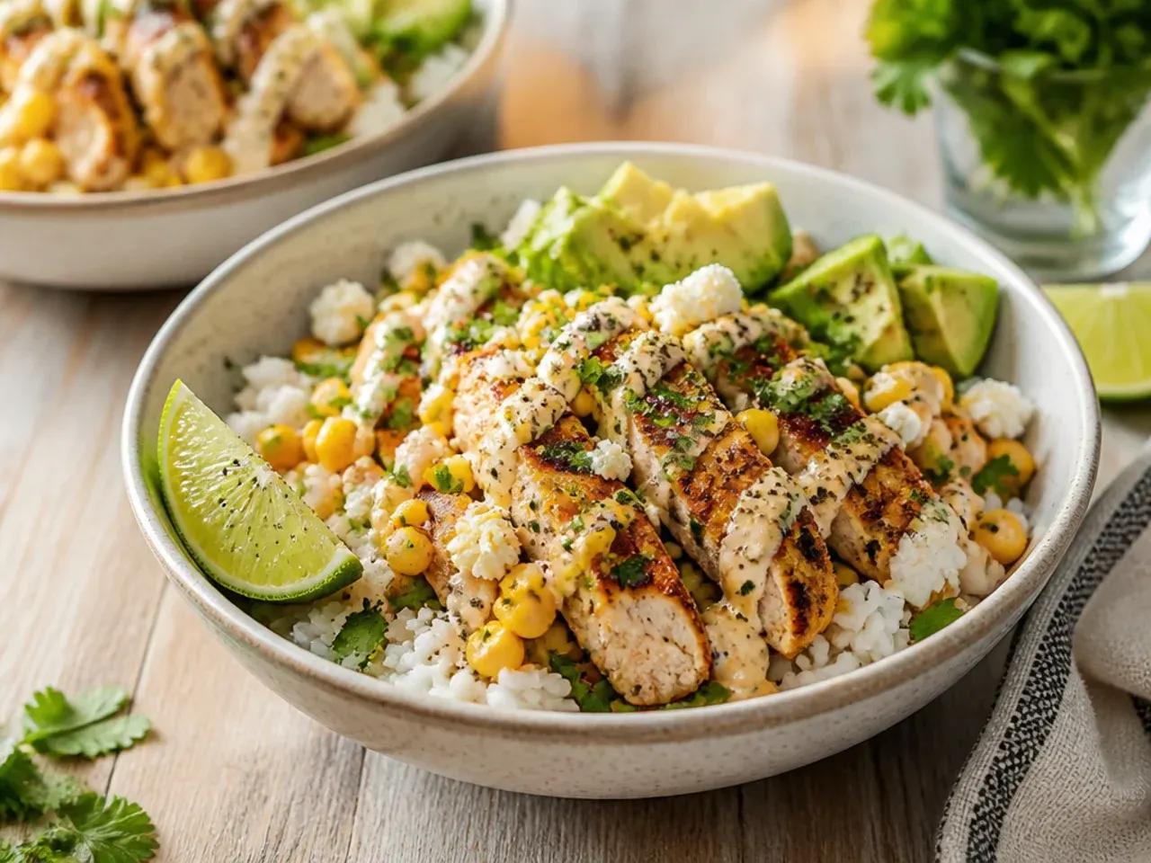 Chicken and corn cooking together in one cast iron skillet