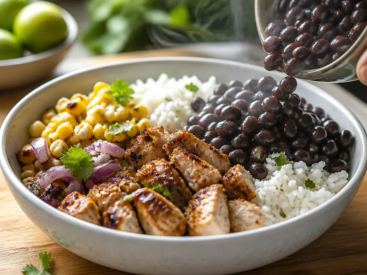 street corn chicken rice bowl tasteful recipes recipe step 13
