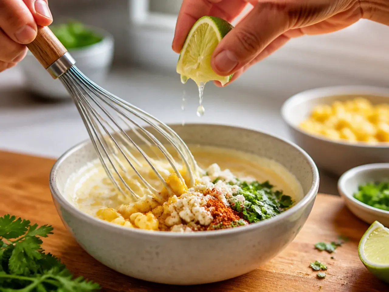 street corn rice chicken bowl recipe step 4