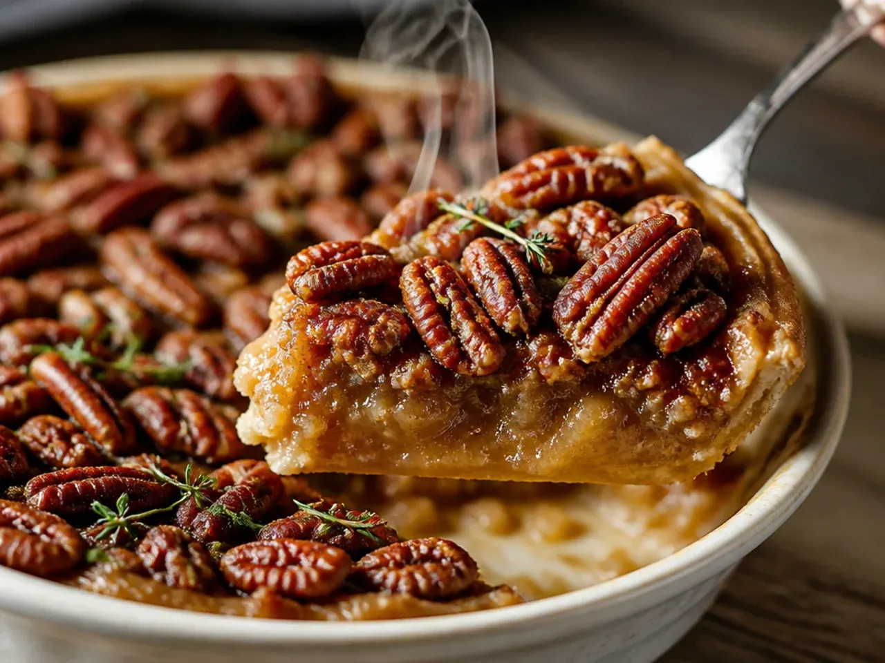 Sugar free pecan pie with orange zest scattered over the top before baking