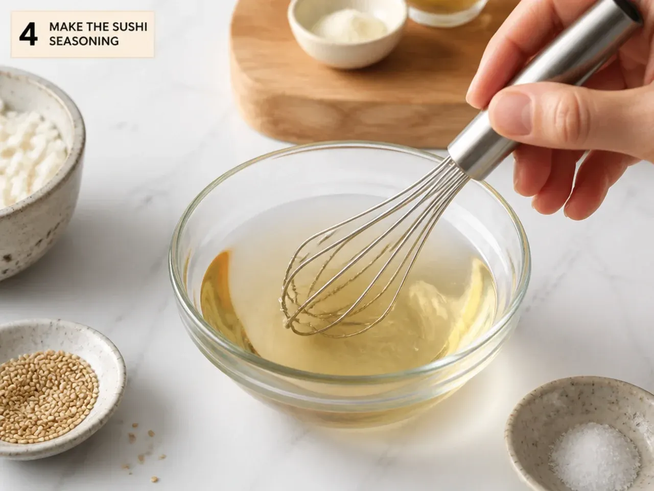 sushi bowl ideas — step 4: make the sushi seasoning