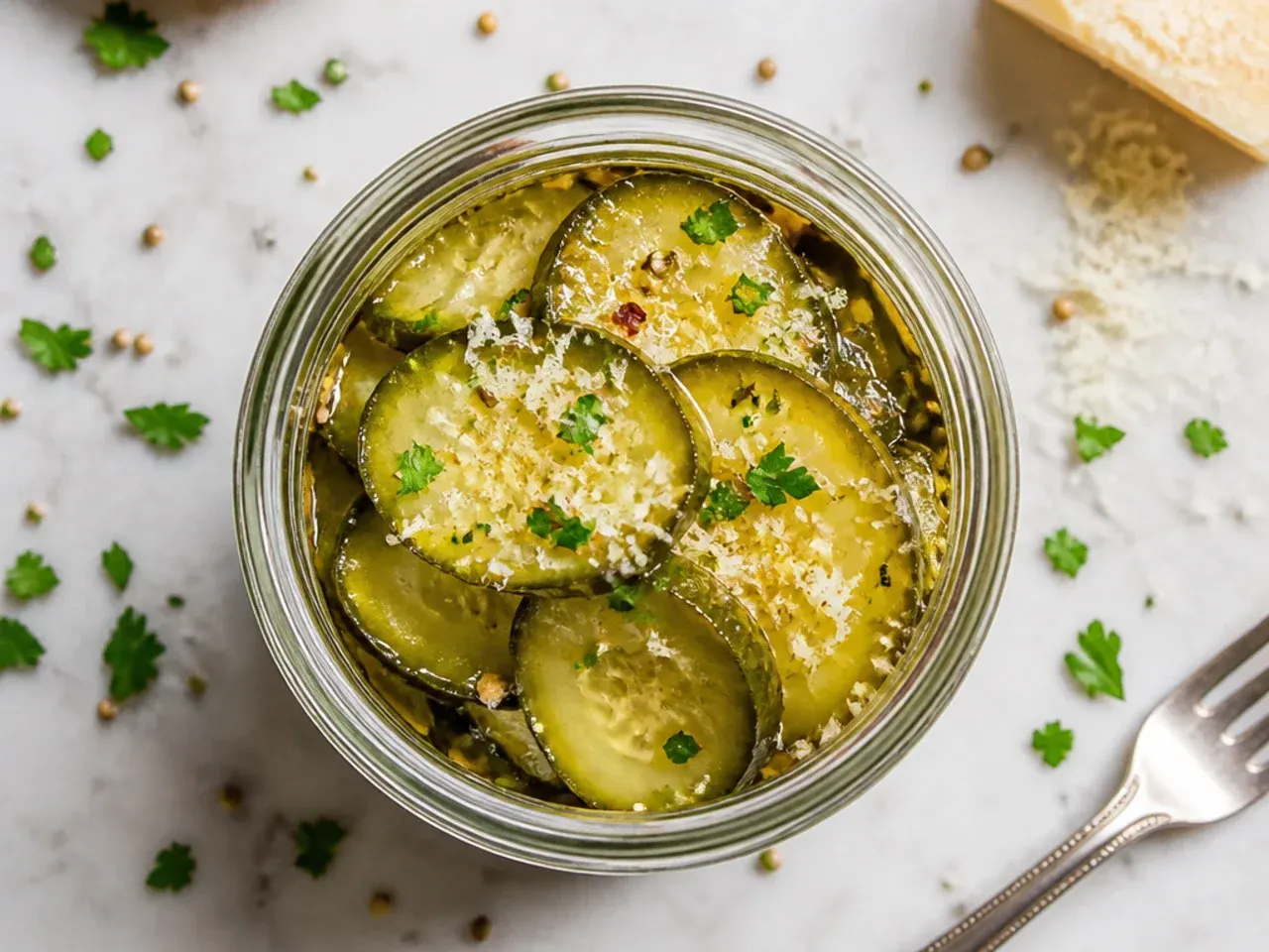 Small individual snack jars of sweet pickles ready for lunchboxes