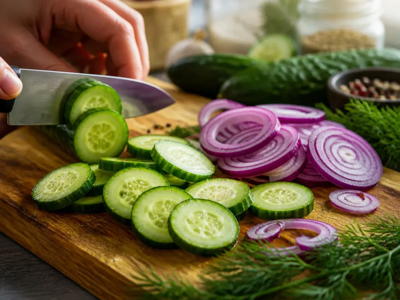 sweet refrigerator pickles recipe step 1