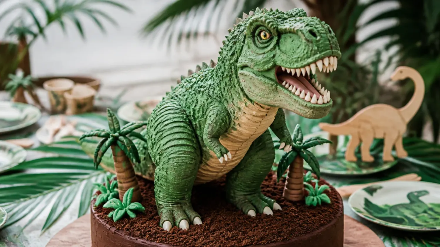 t rex cake — 15 Stunning T-Rex Cakes for Dino Parties