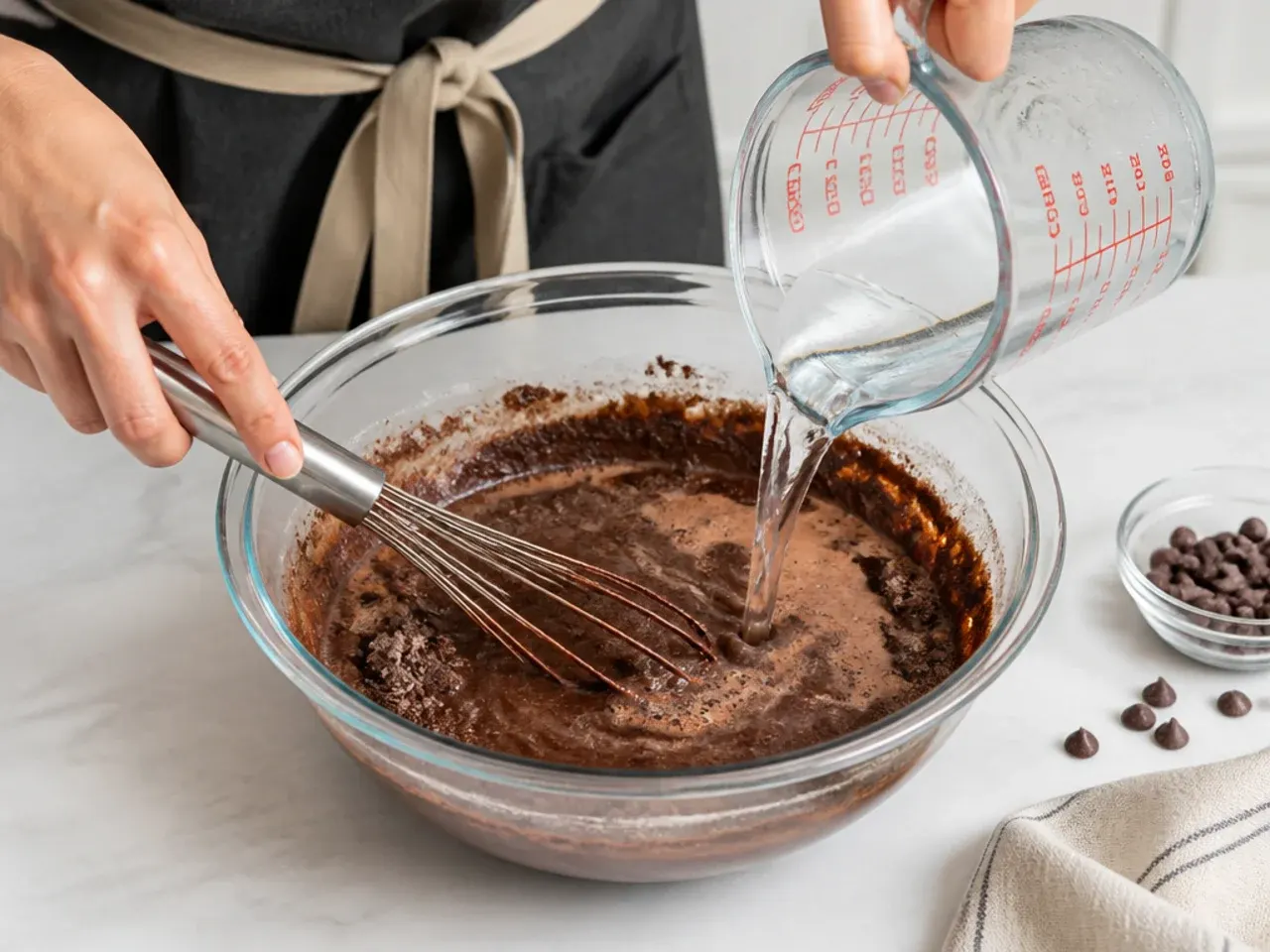 t rex cake — step 4: stir in boiling water