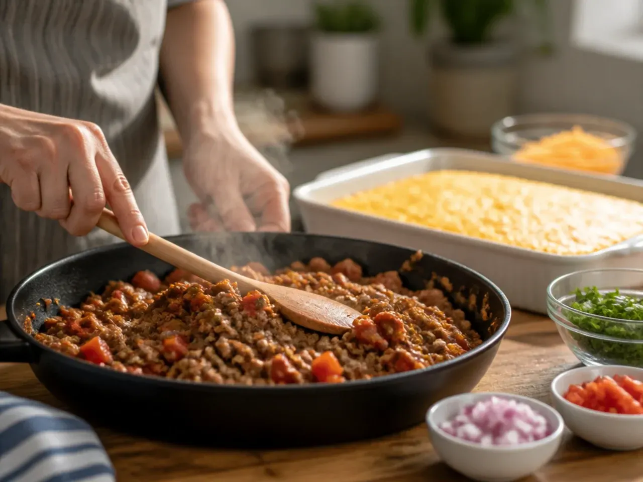 taco cornbread casserole recipe step 1