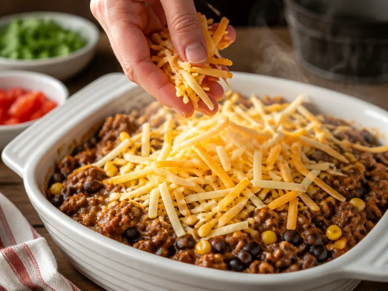 taco cornbread casserole recipe step 4
