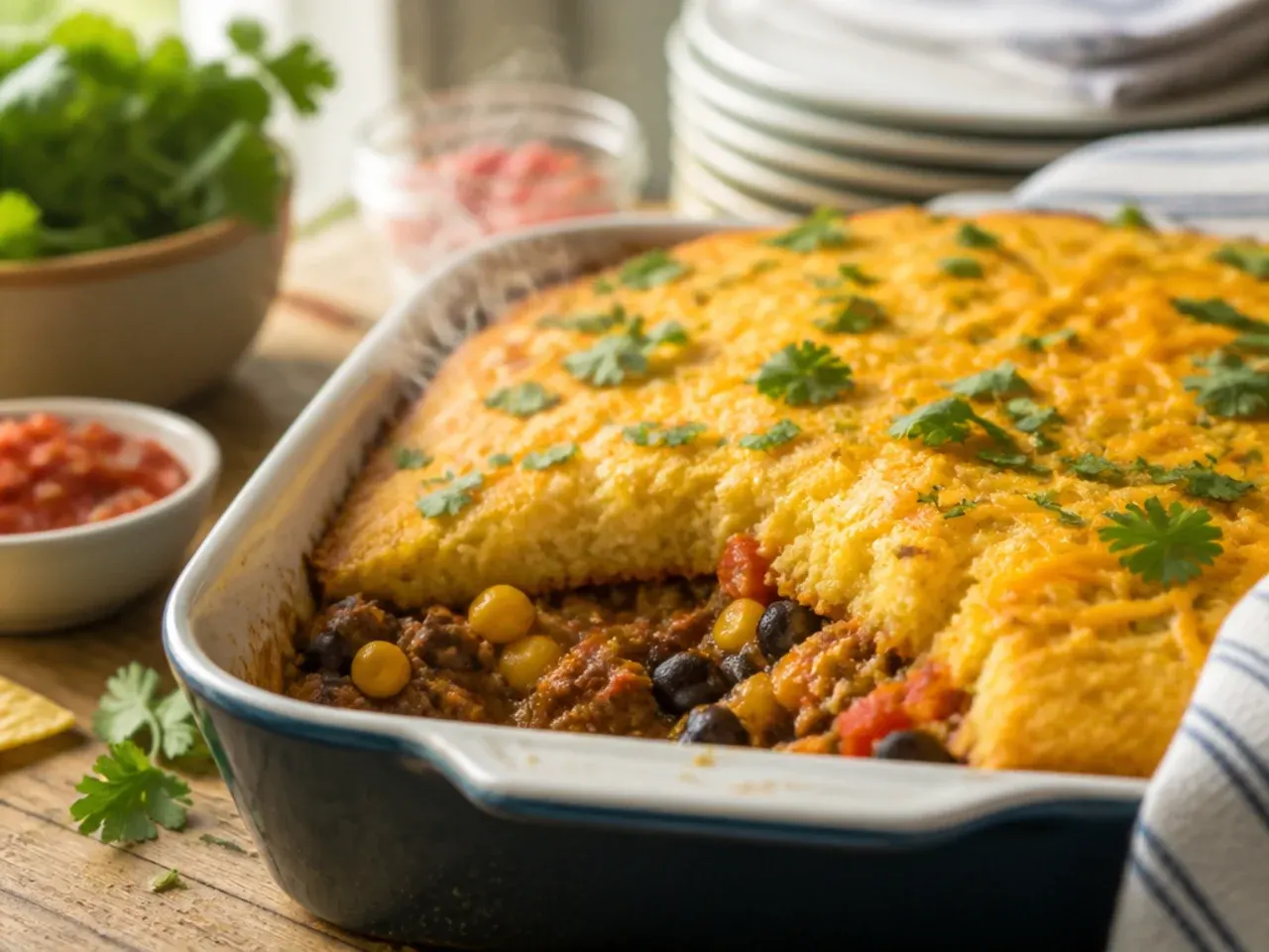 taco cornbread casserole recipe step 7