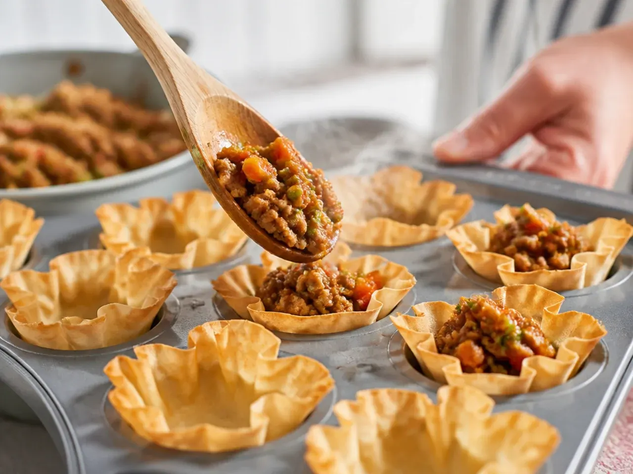 taco phyllo cup appetizers recipe step 4