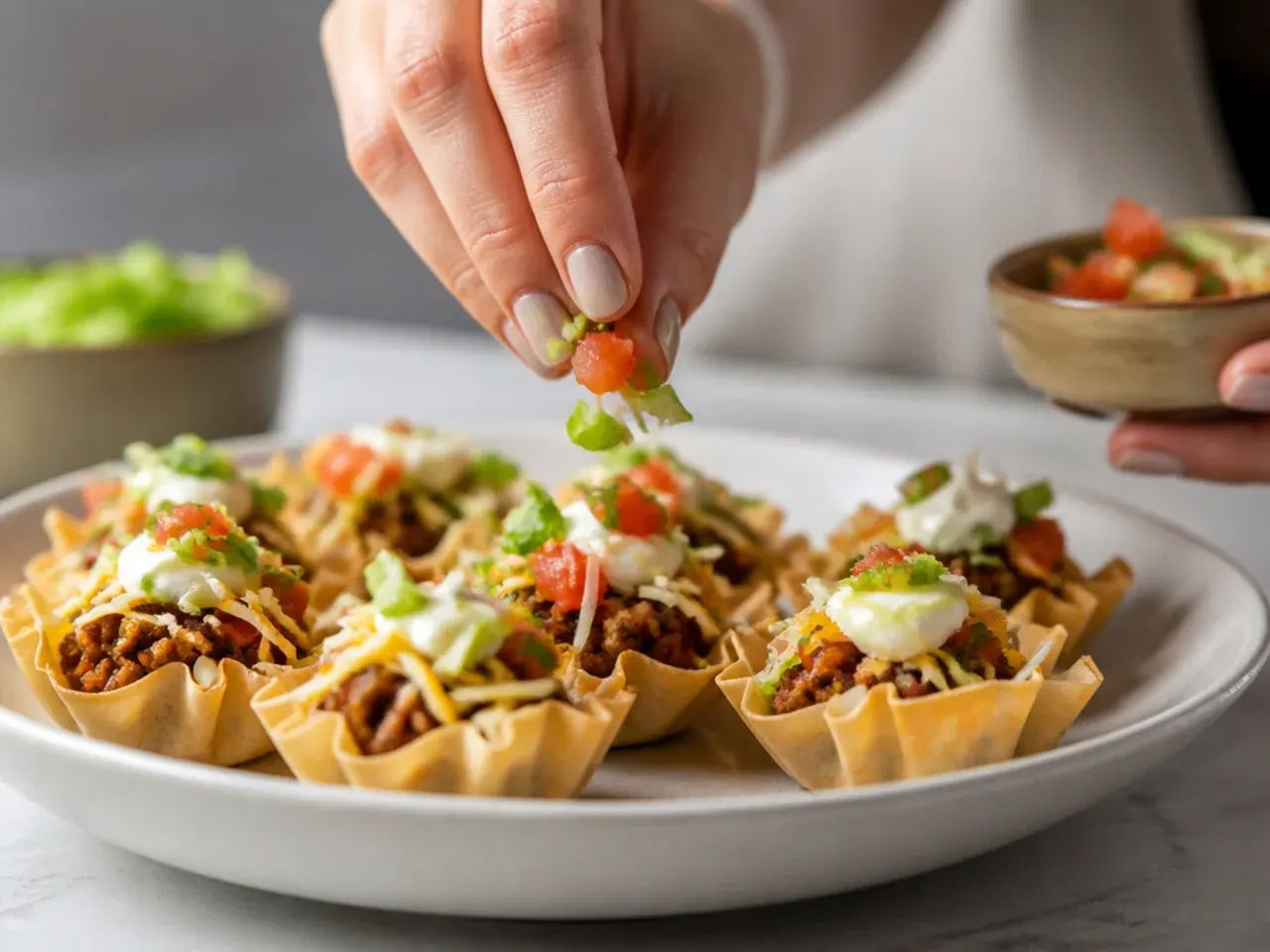 taco phyllo cup appetizers recipe step 7