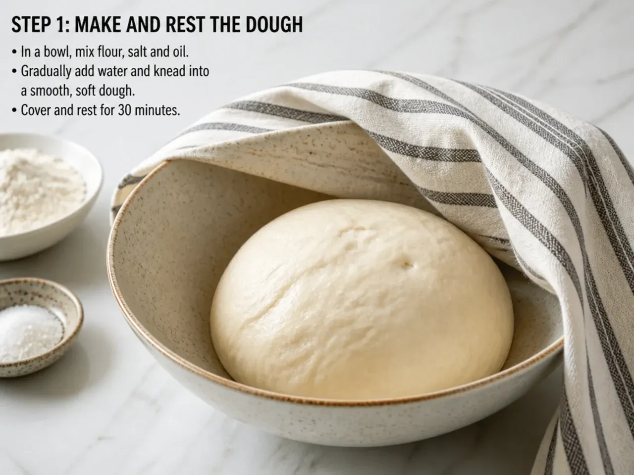 tandoori momos recipe — step 1: make and rest the dough