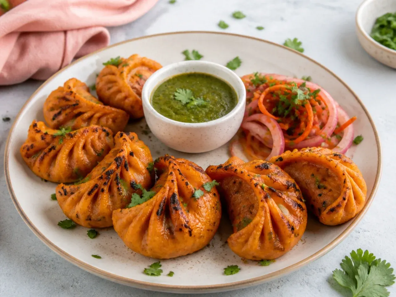 Elegant whole-wheat tandoori momos recipe made with atta wrappers