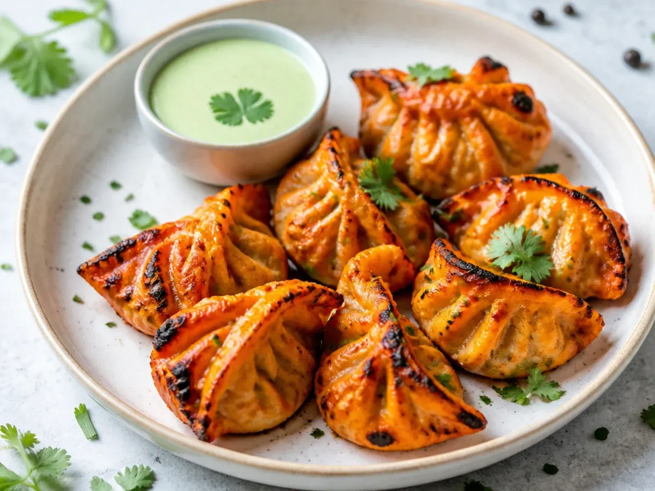 Modern gluten-free tandoori momos recipe with rice-flour wrappers