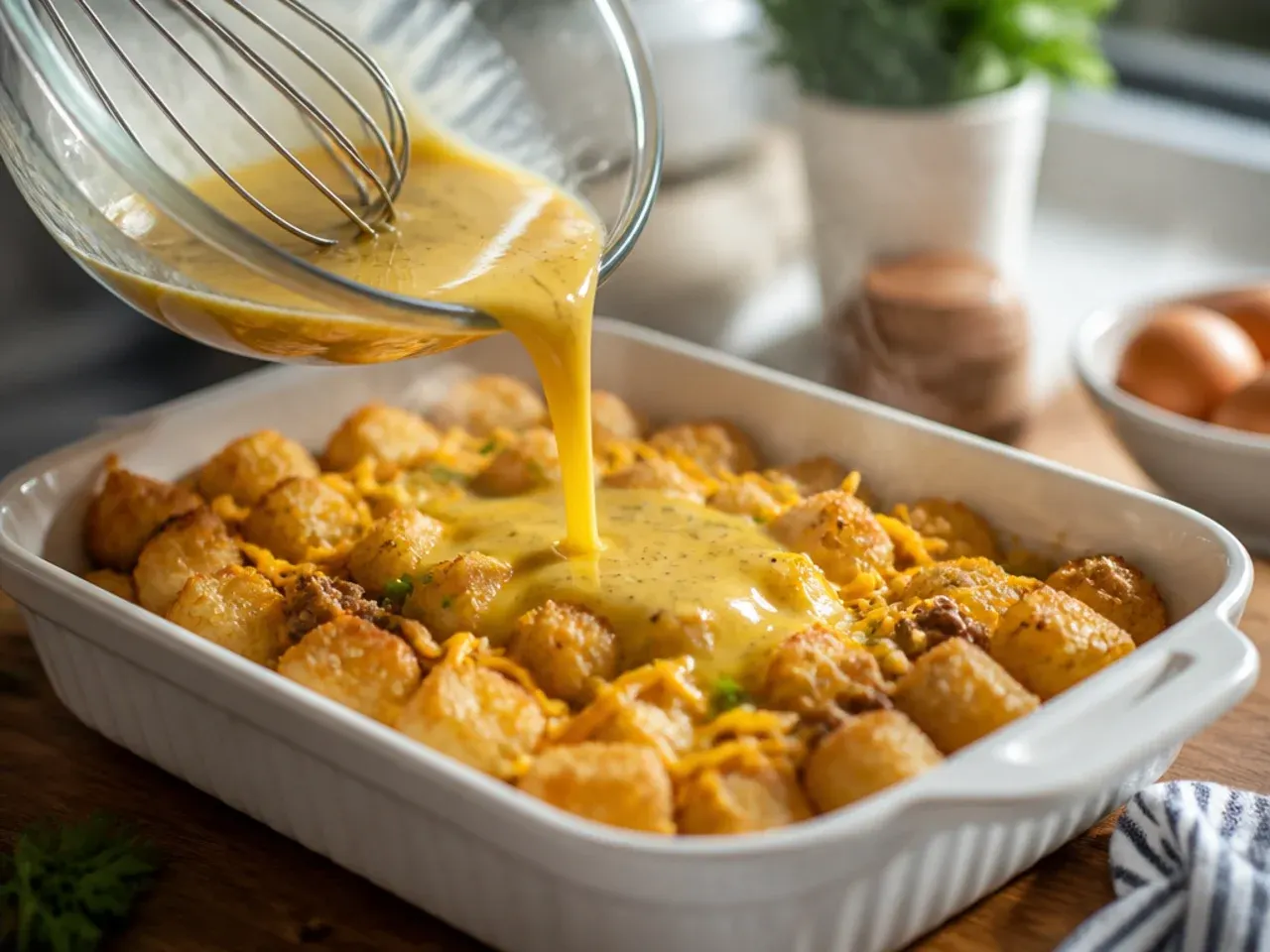 tater tot breakfast casserole recipe step 5
