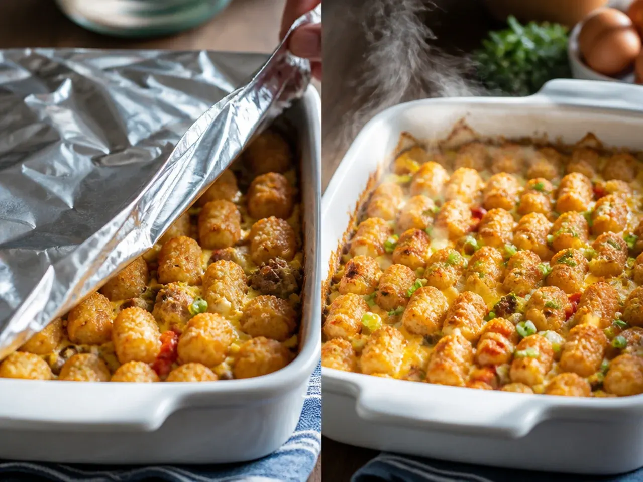 tater tot breakfast casserole recipe step 6