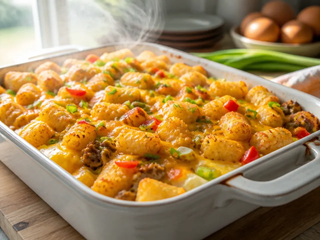 tater tot breakfast casserole recipe step 7