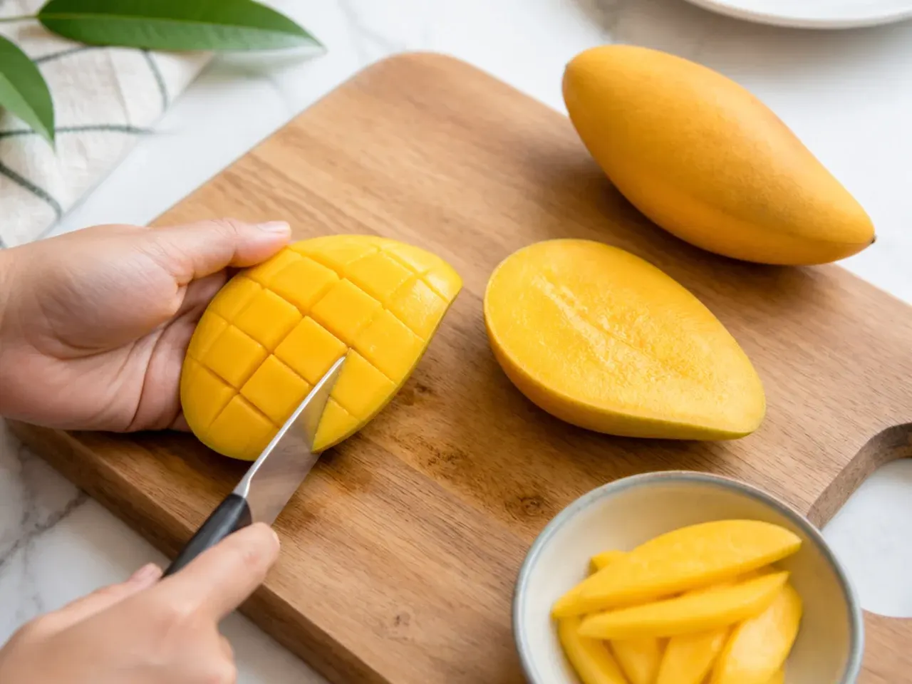 thai mango sticky rice — step 6: prepare the mango
