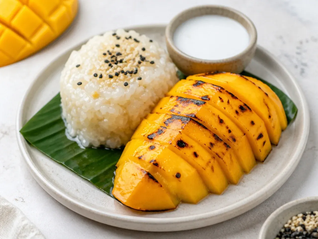 thai mango sticky rice — bold grilled mango sticky rice