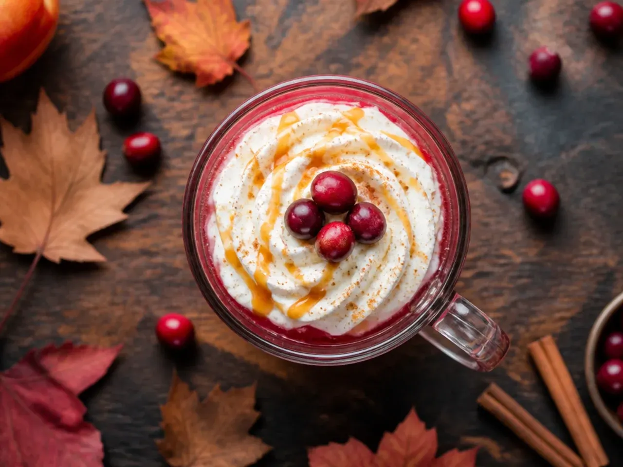 Easy cranberry mimosa in a champagne flute with floating cranberries