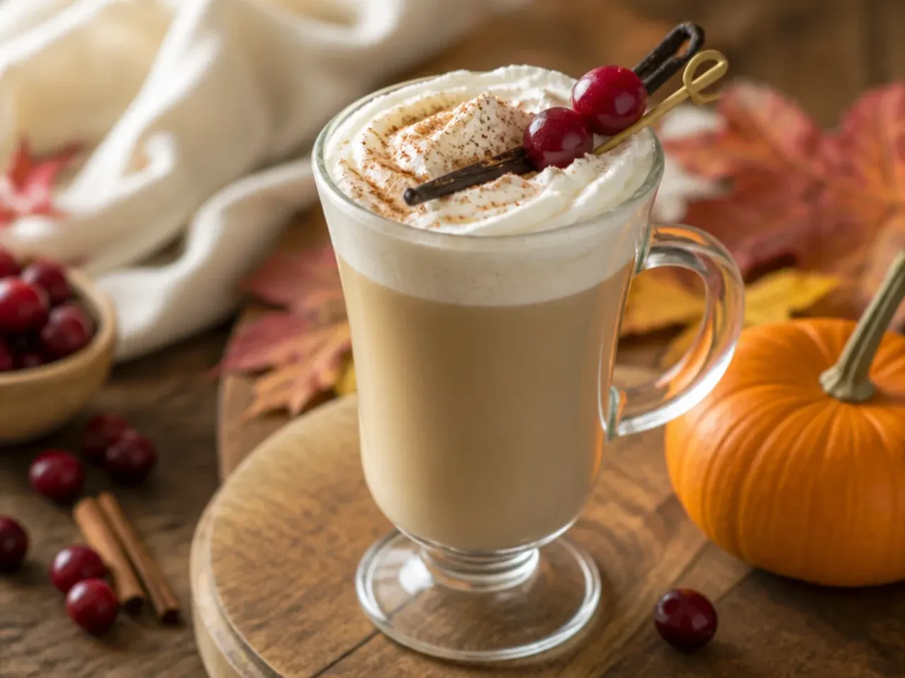 Smooth vanilla oat milk latte in a glass mug with light latte art on top