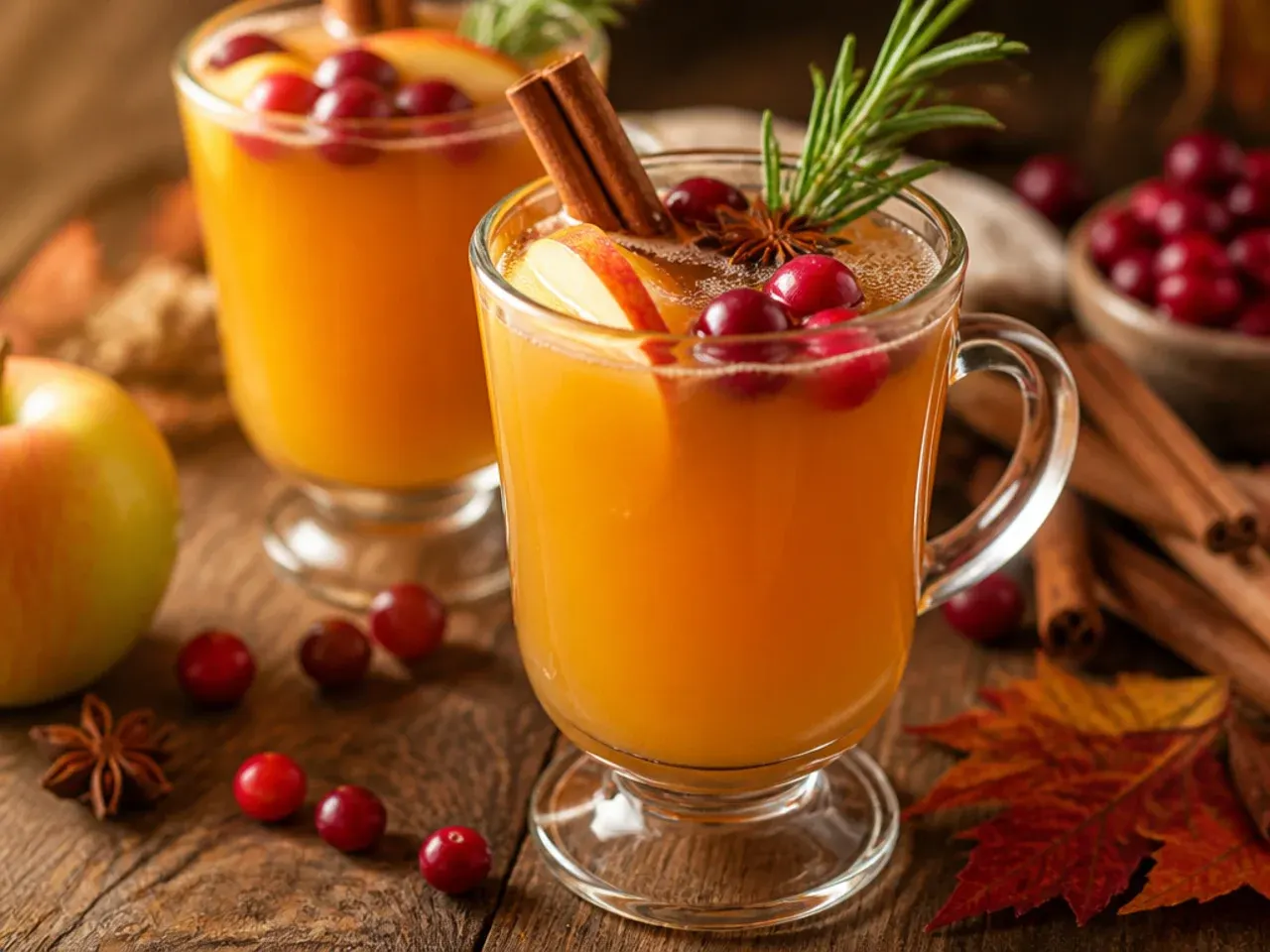 Ladle scooping classic spiced apple cider punch from a slow cooker into a mug