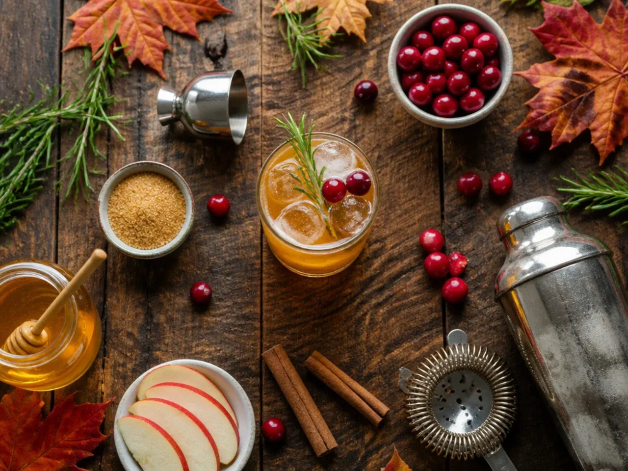 Close-up of a ladle scooping spiced apple cranberry punch from a glass bowl, with cinnamon sticks and orange slices floating on top.