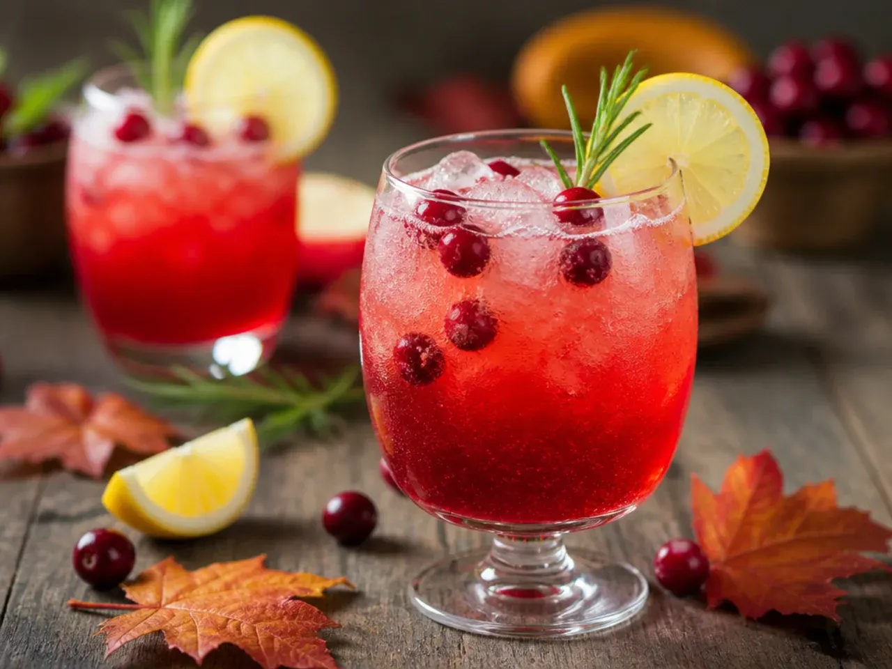 Copycat restaurant-style cranberry lemonade in a glass with a lemon wheel garnish