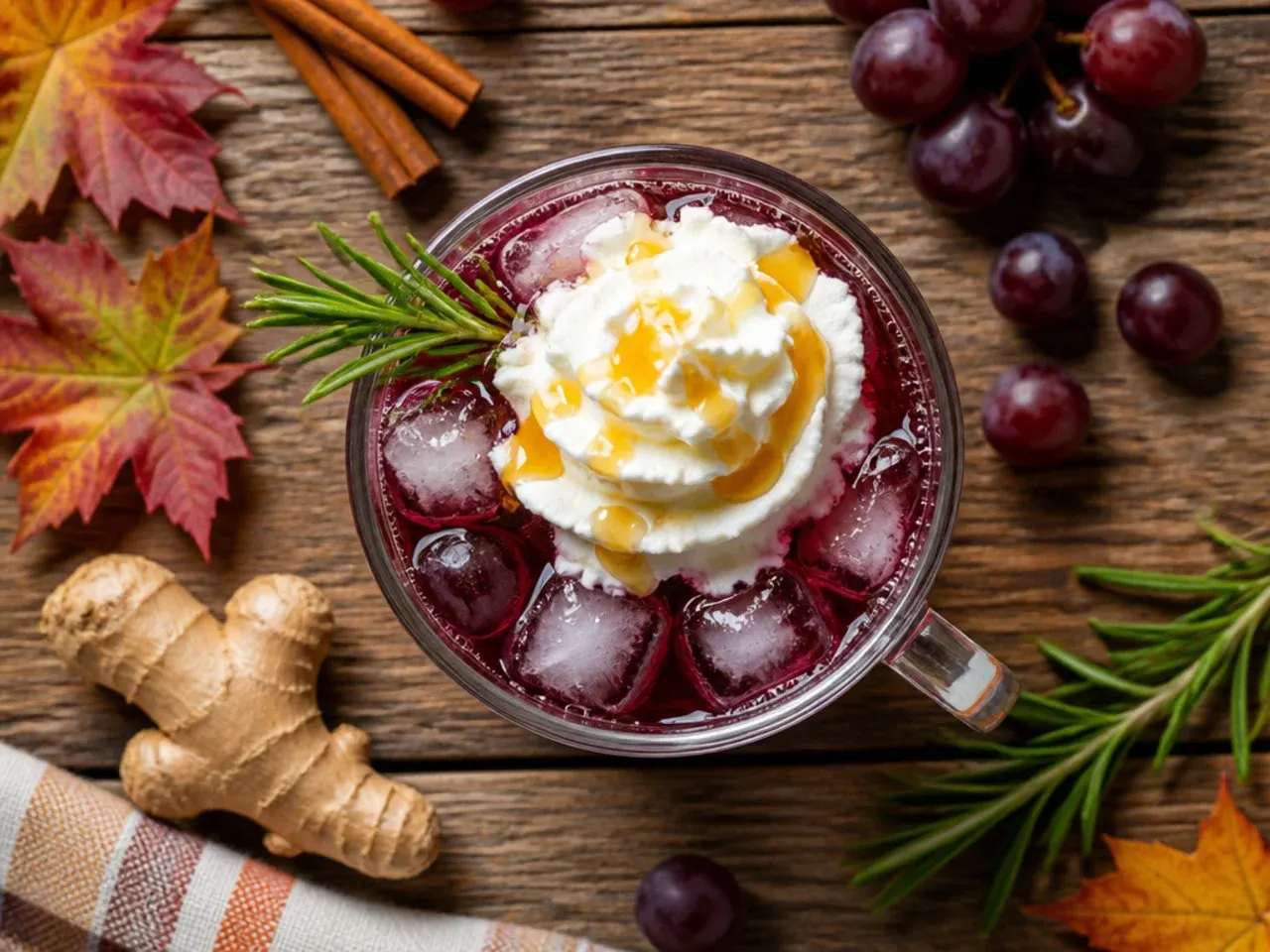 Easy three-ingredient grape ginger fizz mocktail with lime
