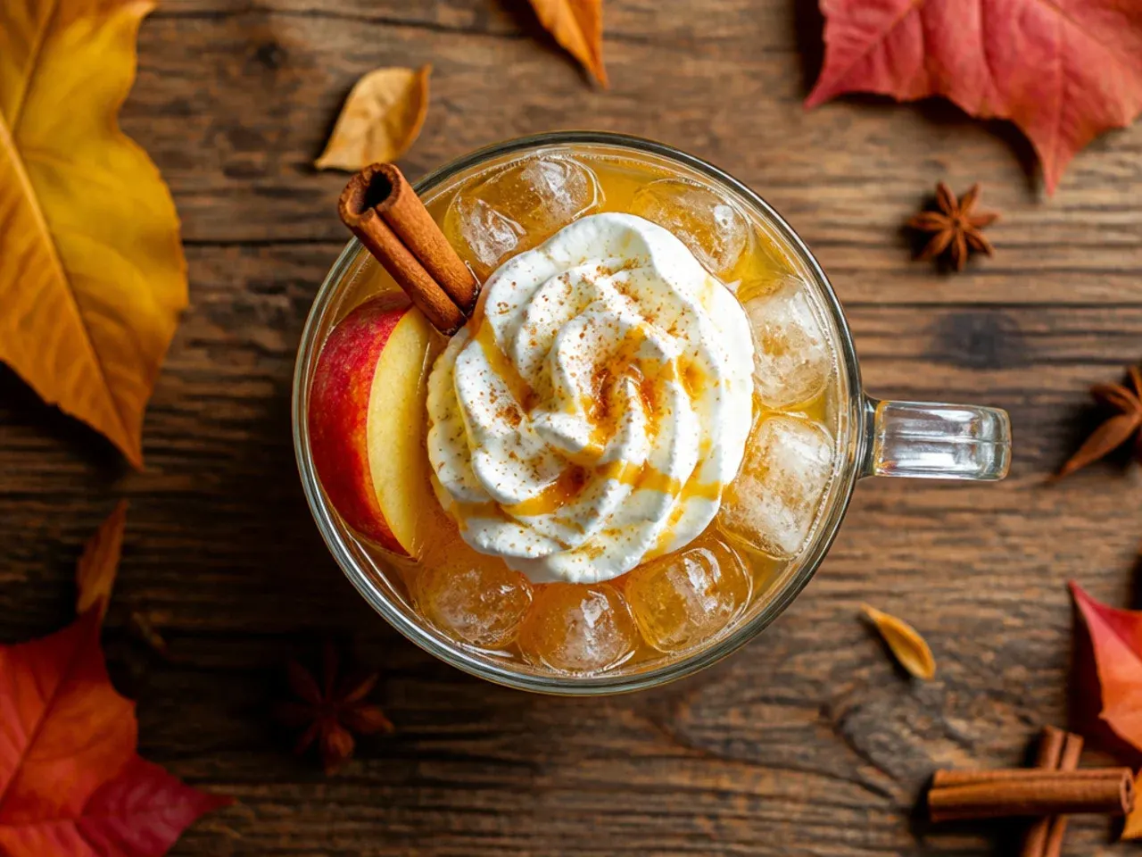 Tall glass of iced cranberry thanksgiving punch with a large ice cube and orange twist