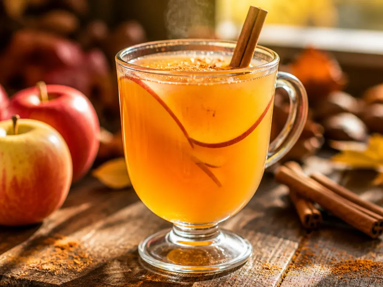 Light sparkling thanksgiving punch garnished with mint and cucumber ribbons