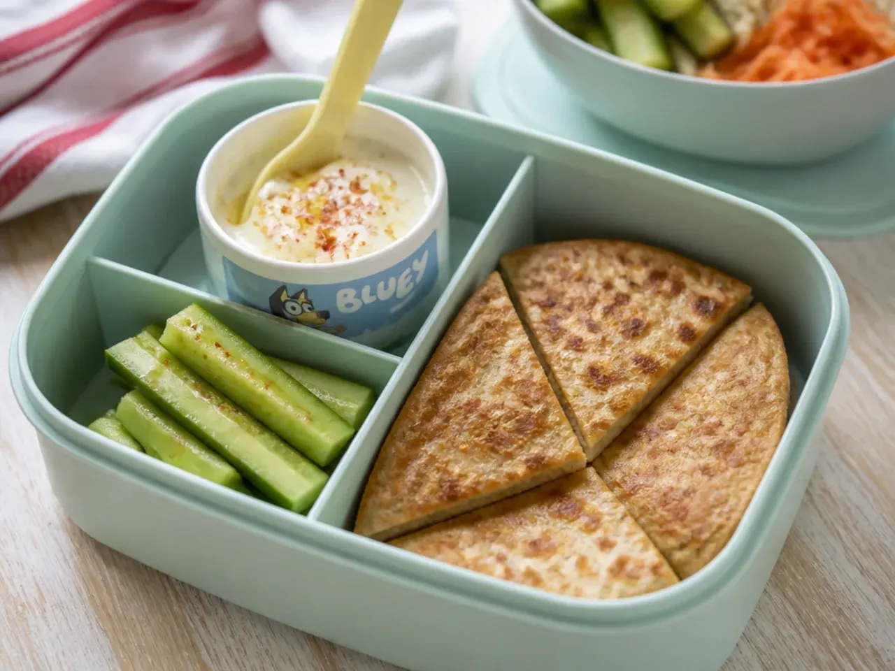Frozen yoghurt tube packed alongside sandwiches to act as a natural cold pack