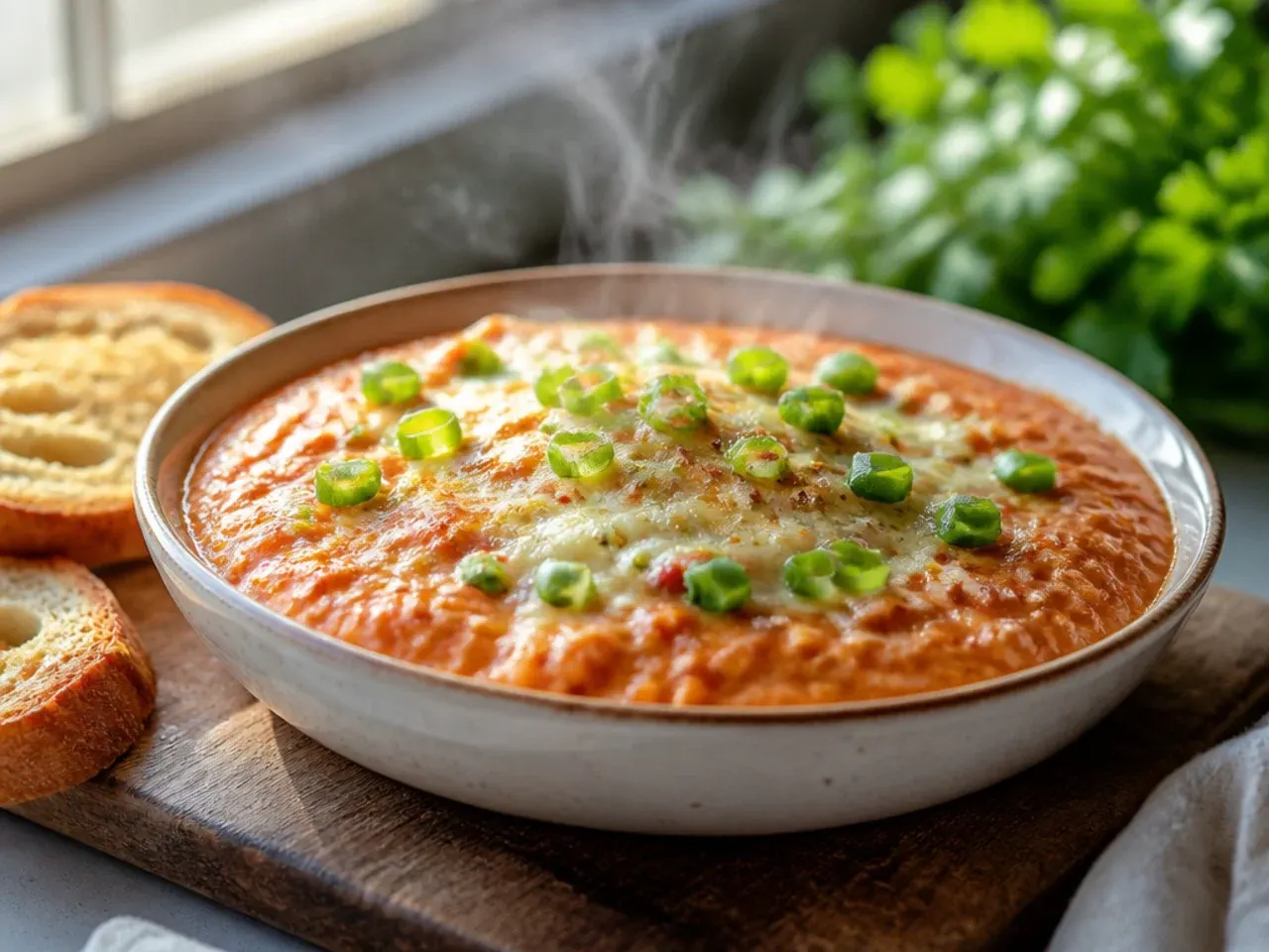 Smooth coconut tomato chutney in a small bowl garnished with curry leaves