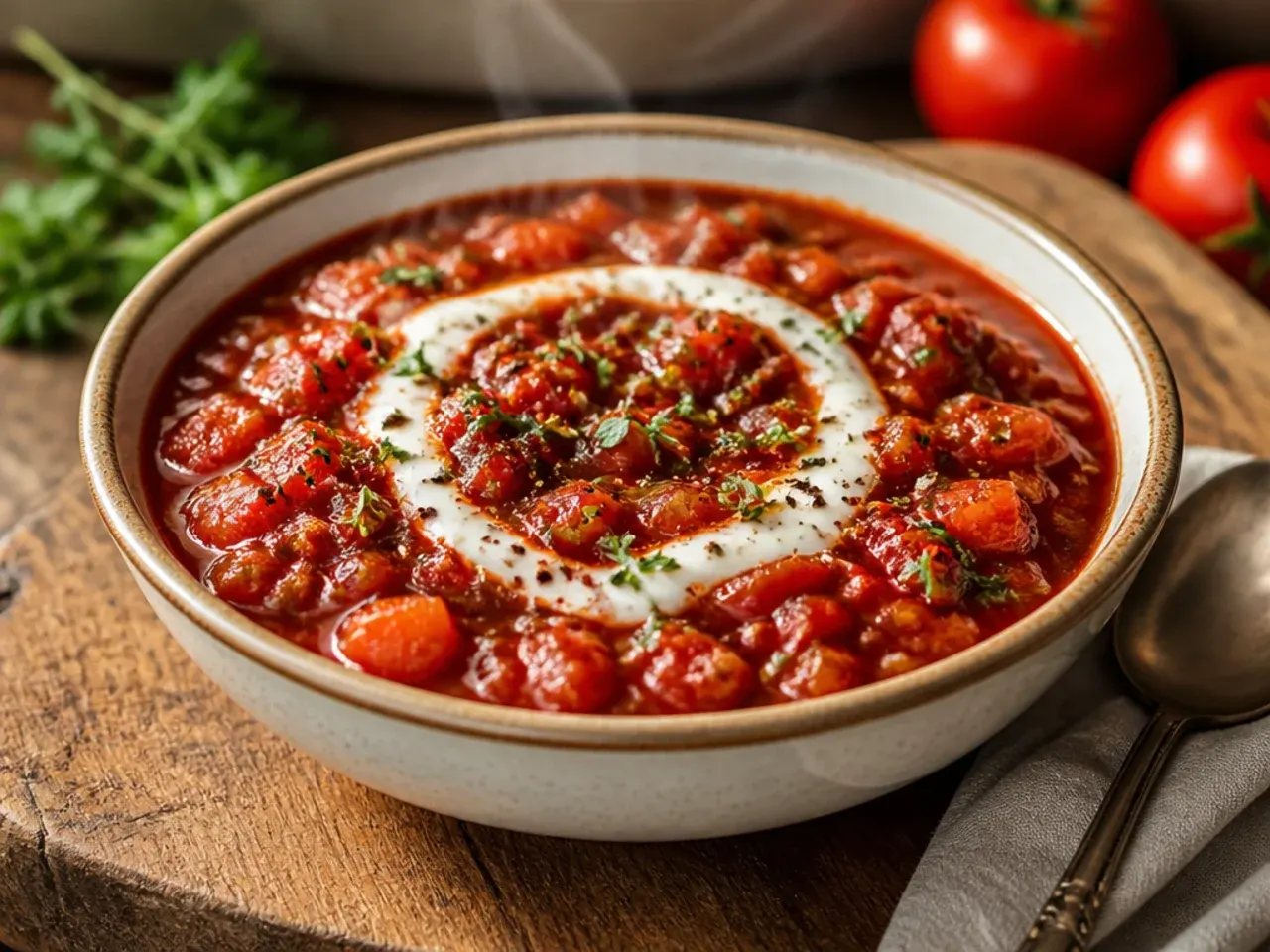 Chopped dates and tomatoes in a pan for a reduced-sugar chutney