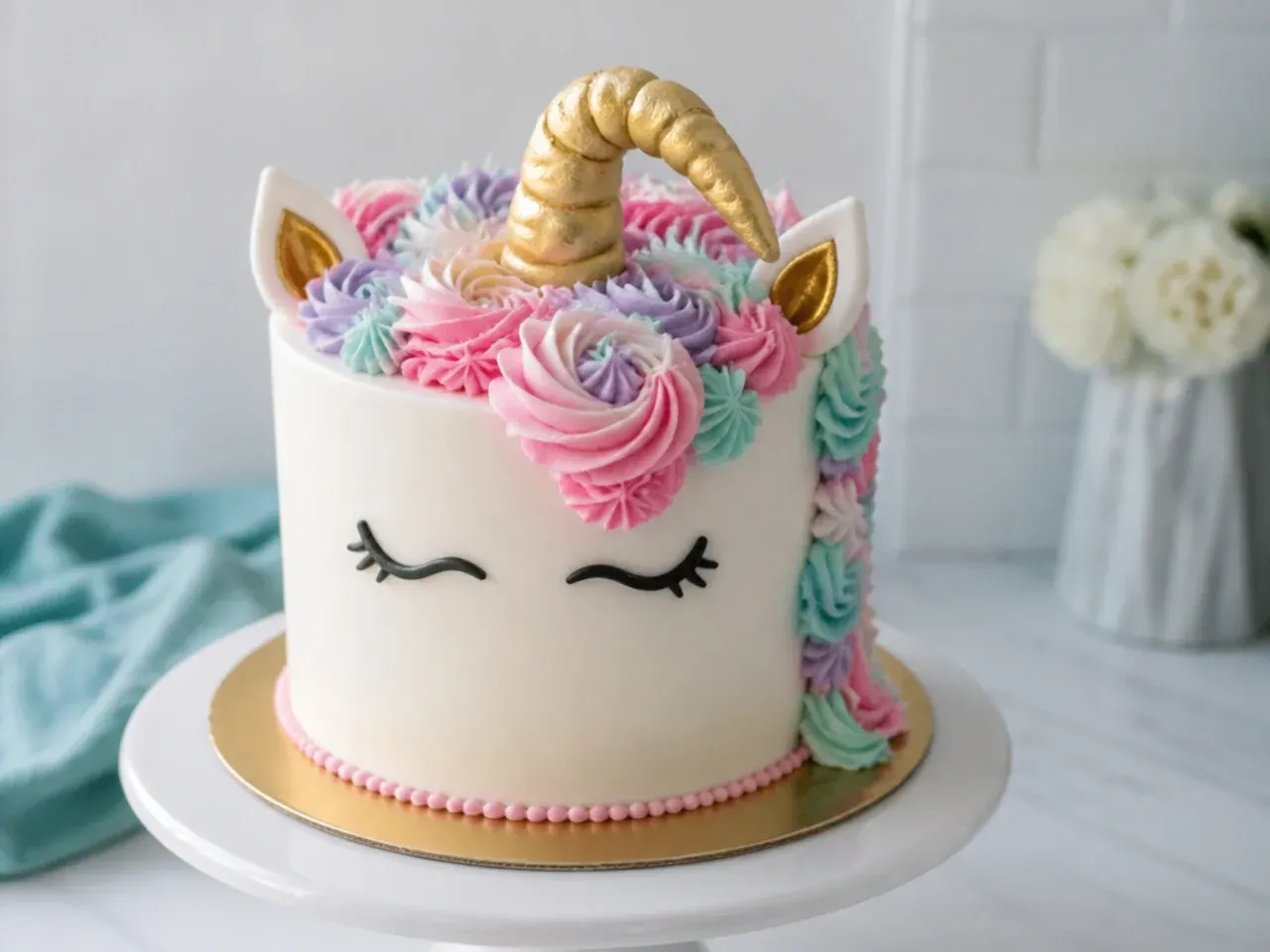 Common unicorn birthday cake mistakes to avoid including a drooping fondant horn