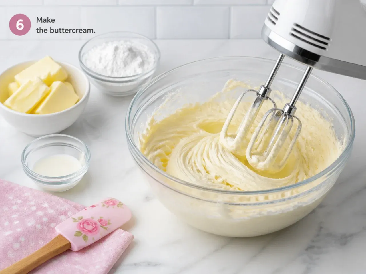 unicorn cake for girls — step 6: make the buttercream