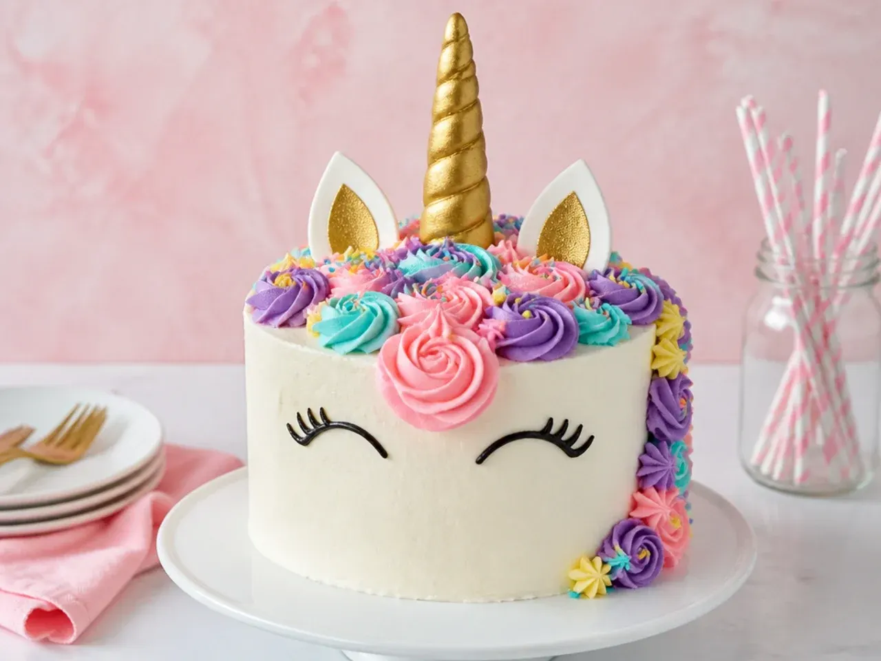 unicorn cake for girls — easy boxed-mix shortcut unicorn cake
