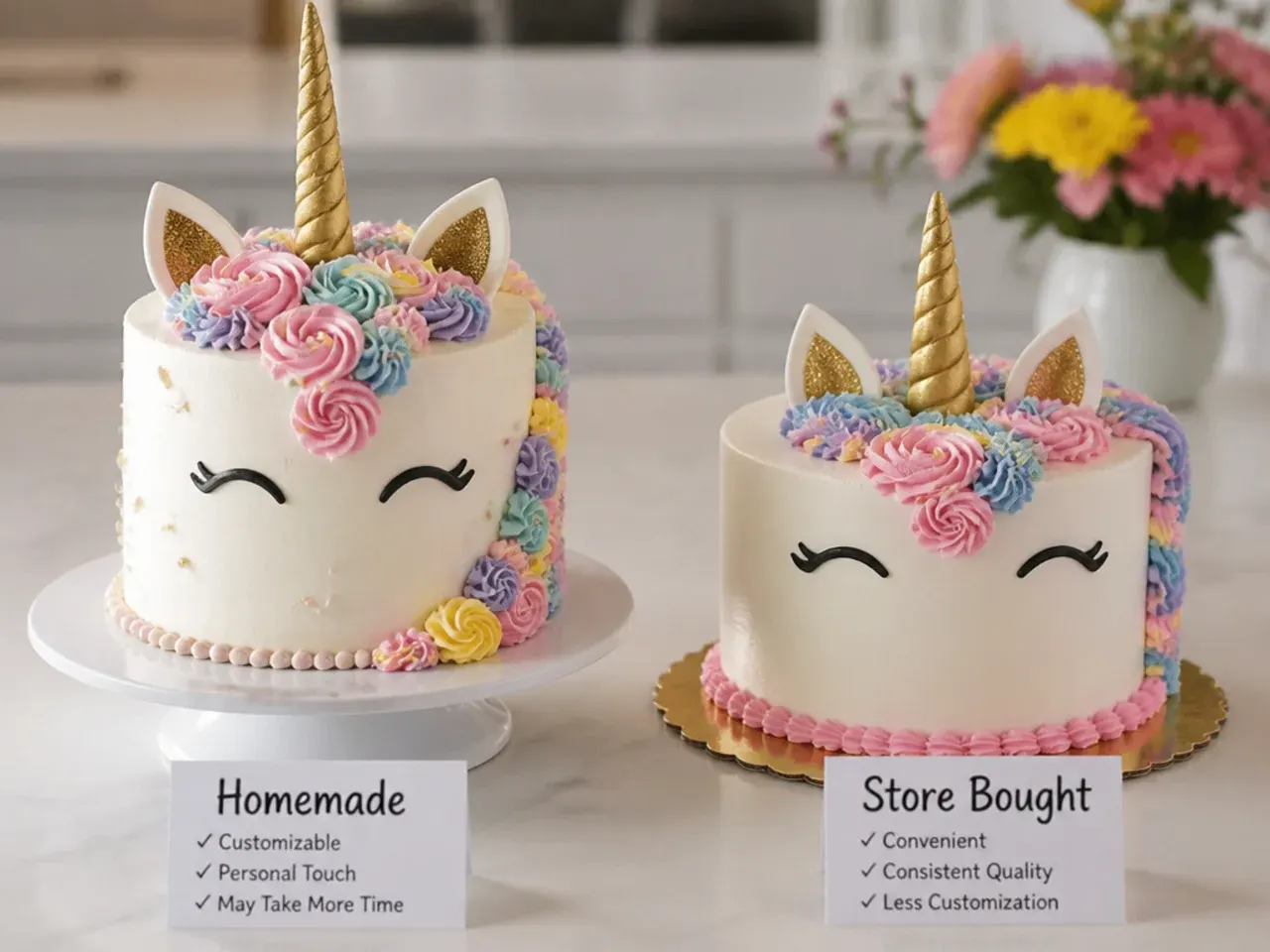 Homemade unicorn cake versus store bought decision guide for birthdays and party situations