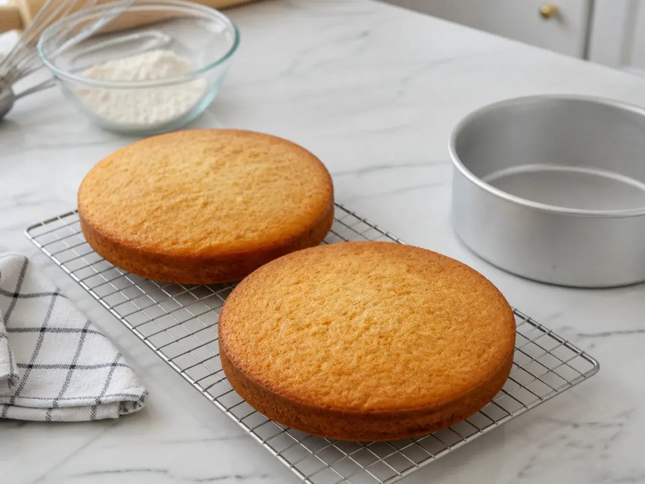 unicorn fondant cake — step 1: bake the vanilla sponge layers
