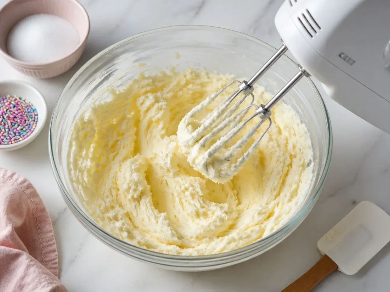 unicorn smash cake — step 2: cream butter and sugar