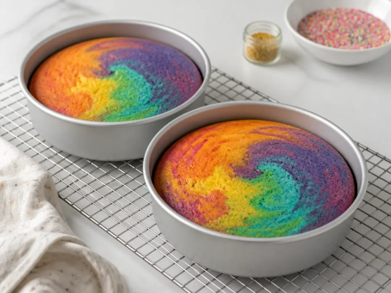 unicorn smash cake — step 5: bake the layers