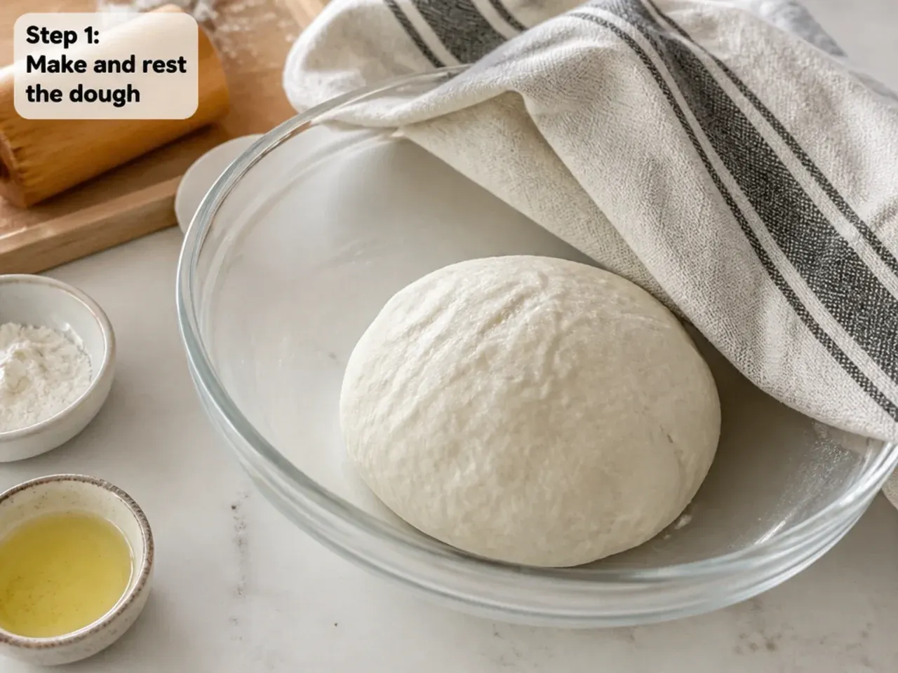 veg momos recipe — step 1: make and rest the dough
