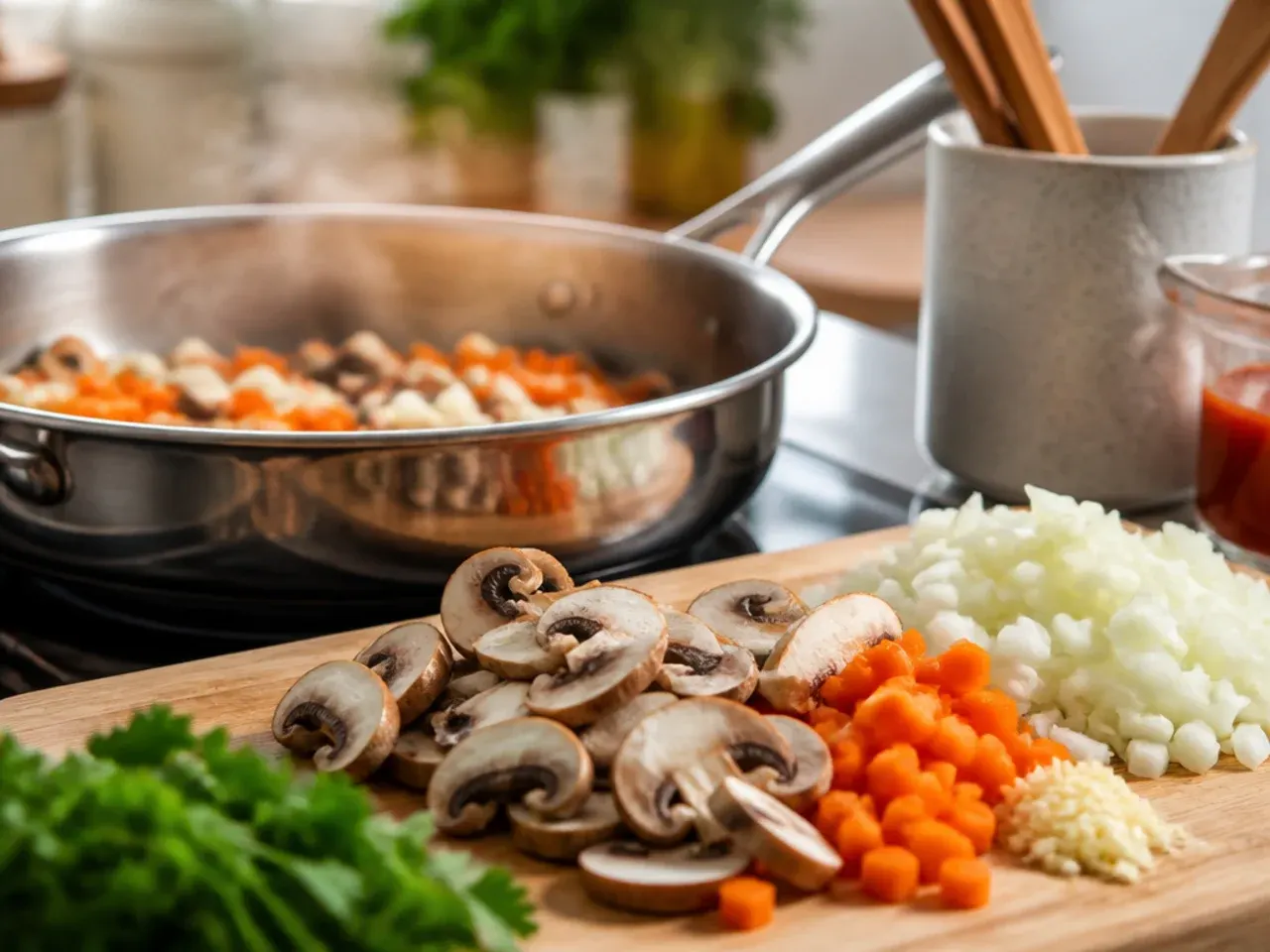 vegan lasagna soup recipe step 1