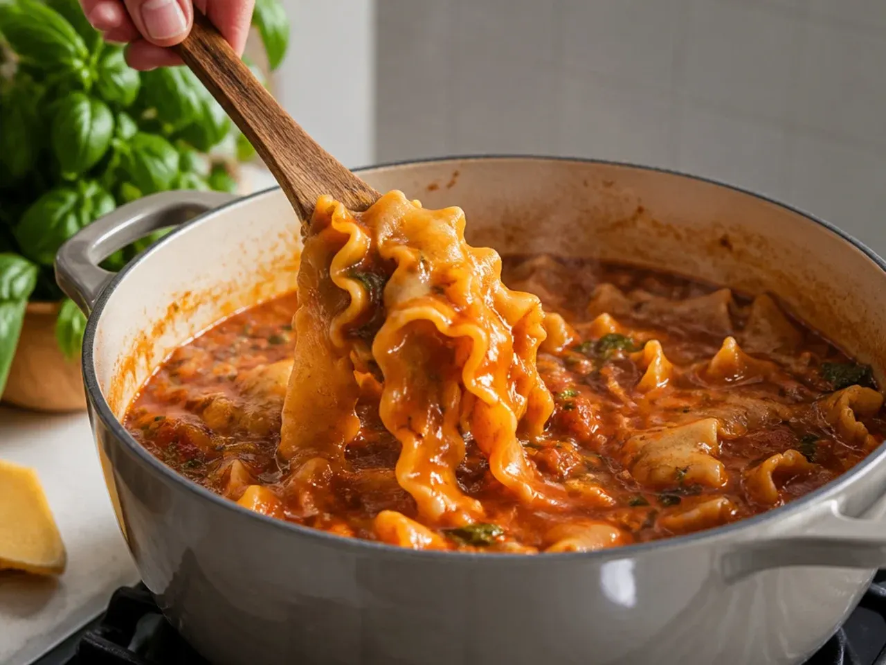 vegan lasagna soup recipe step 11