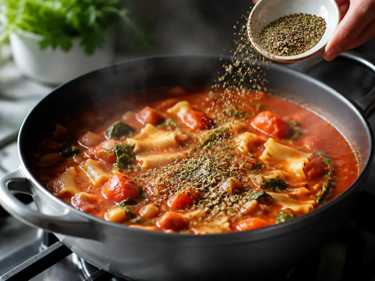 vegan lasagna soup recipe step 15