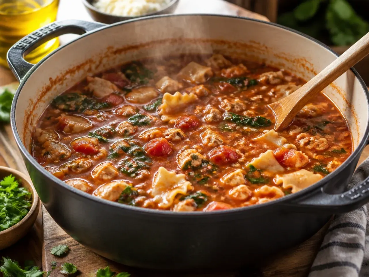 vegan lasagna soup recipe step 16