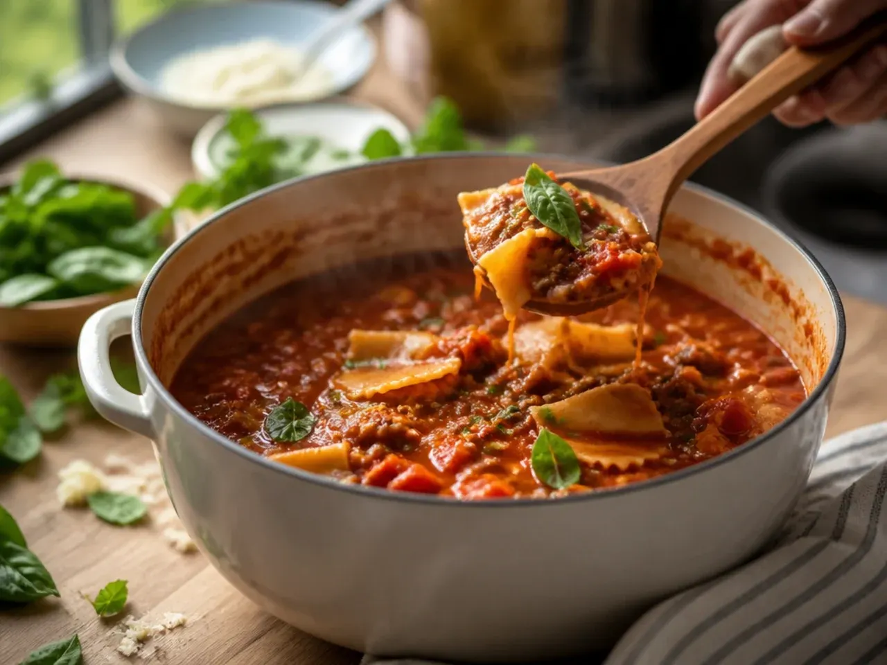 vegan lasagna soup recipe step 17