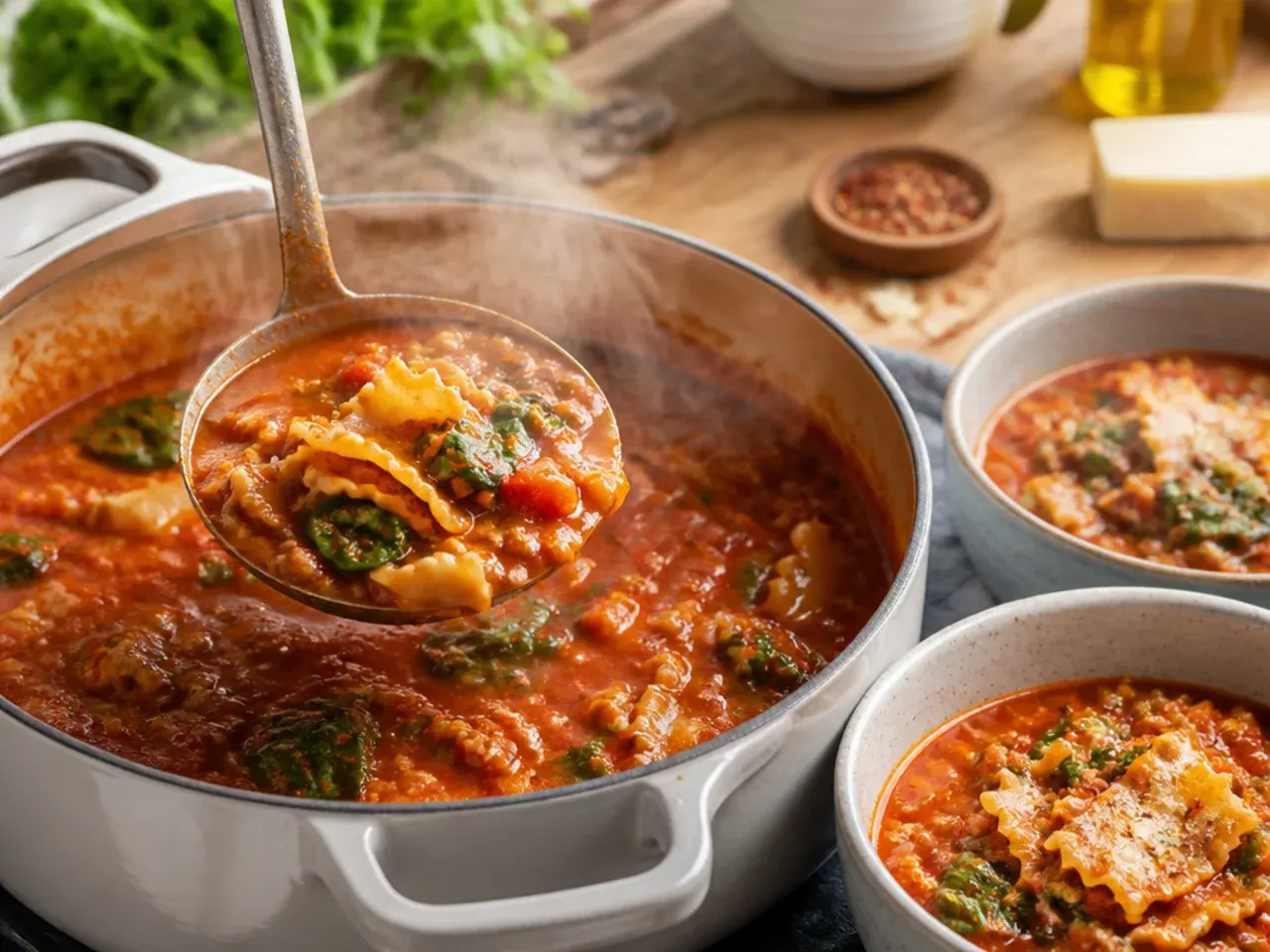vegan lasagna soup recipe step 18