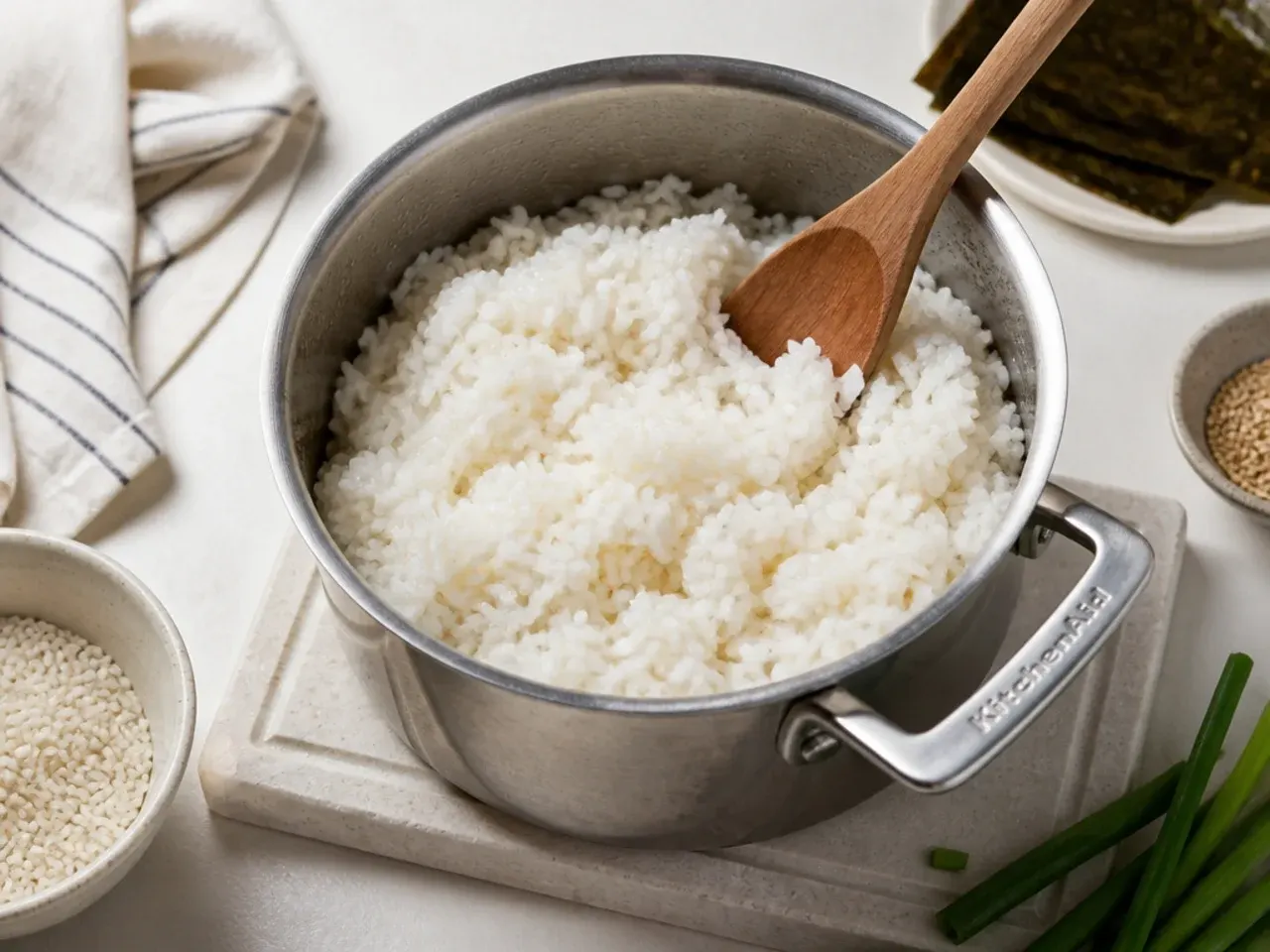 vegan sushi bowl — step 2: cook the rice